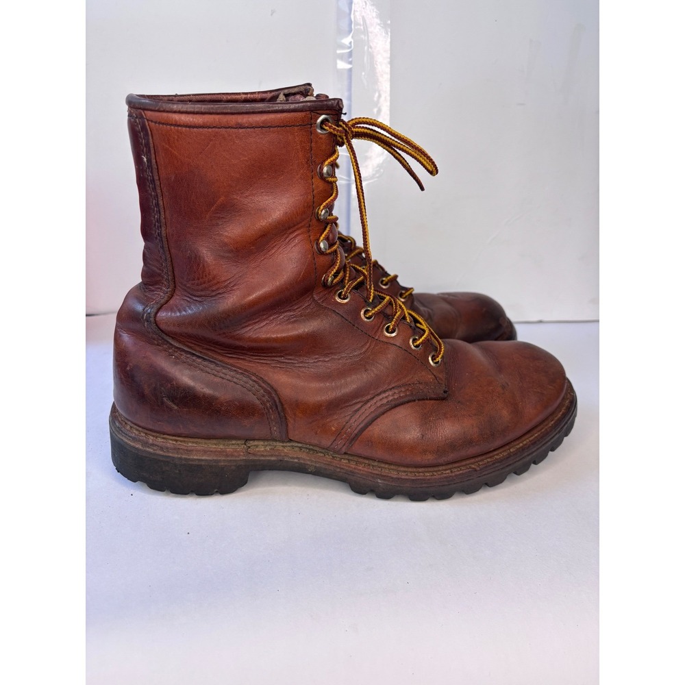Vintage 80s Red Wing 889 Irish Setter Leather Boots 9 EE Vibram Lug Made USA